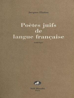 cover image of Poètes juifs de langue française